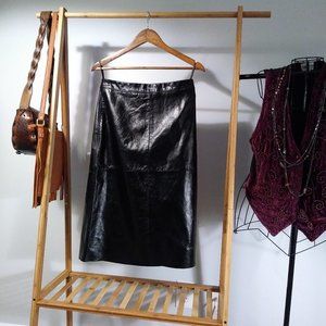 Gap Leather Skirt S Y2K Vintage Goth Cottage Party Event Punk Cocktail Grunge
